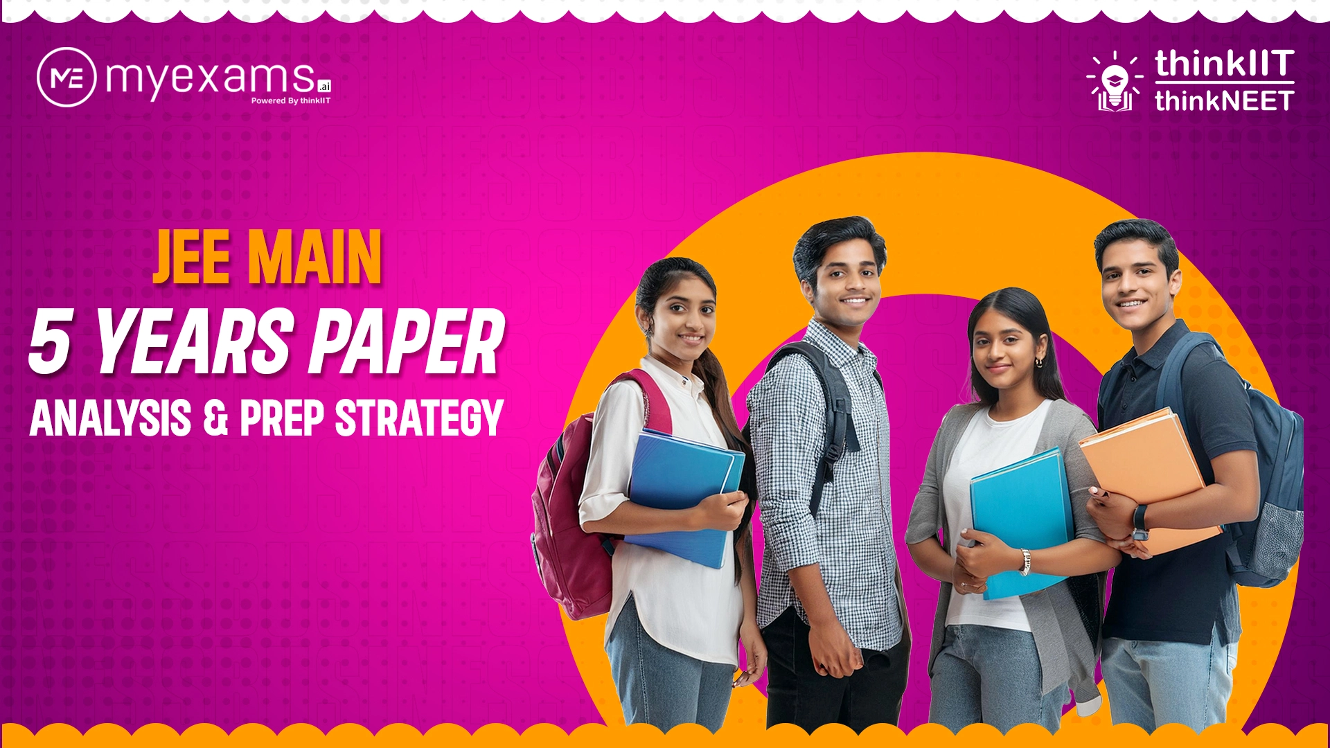 JEE Main five year paper trend analysis chart showing high-weightage chapters, question frequency, and ROI strategy for 2021–2025.